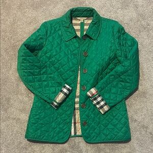 Burberry Brit Emerald Green Quilted Jacket Medium
